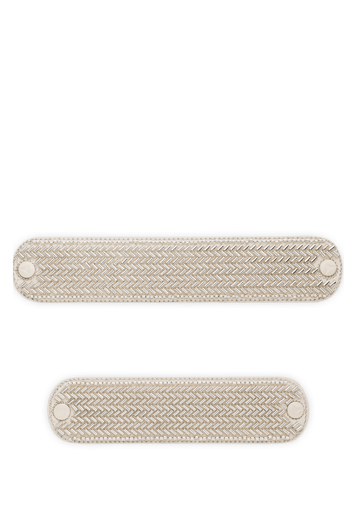 Frontalansicht auf neutralem Hintergrund des Produktes Metallic Beads in der Farbe Crema