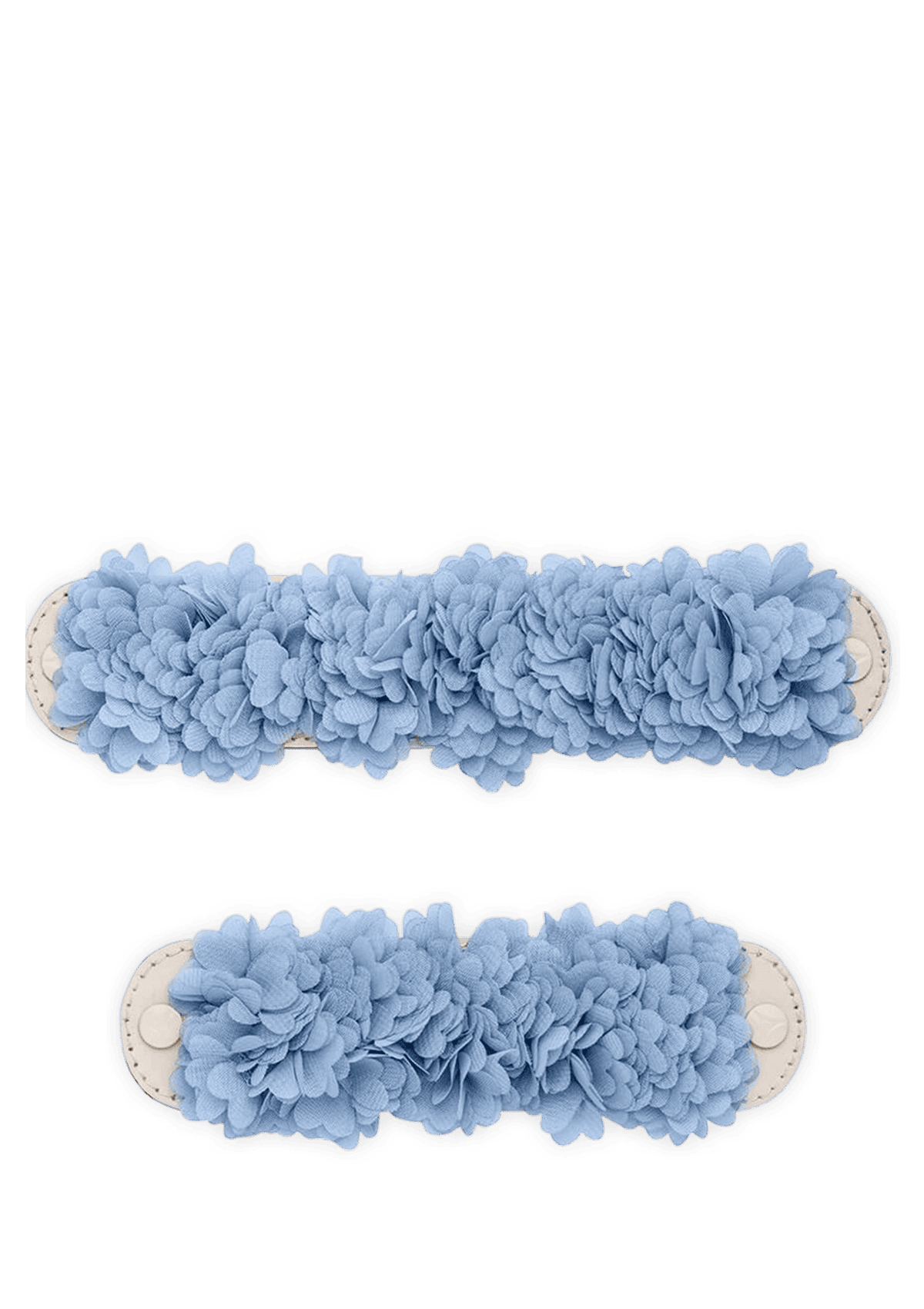 Frontalansicht auf neutralem Hintergrund des Produktes Soft Flower in der Farbe Blue