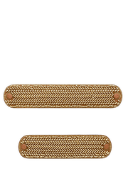 Frontalansicht auf neutralem Hintergrund des Produktes Metallic Beads in der Farbe Cognac
