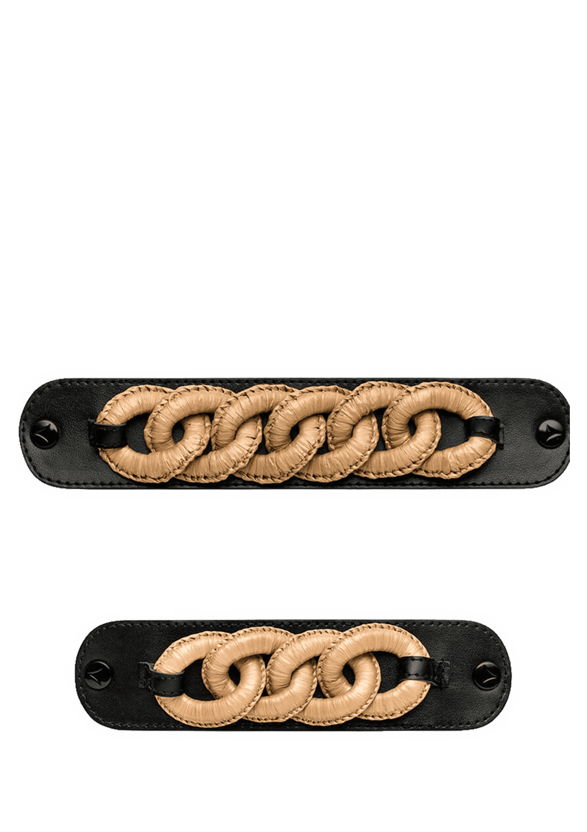 Frontalansicht auf neutralem Hintergrund des Produktes Raffia Chain in der Farbe Black
