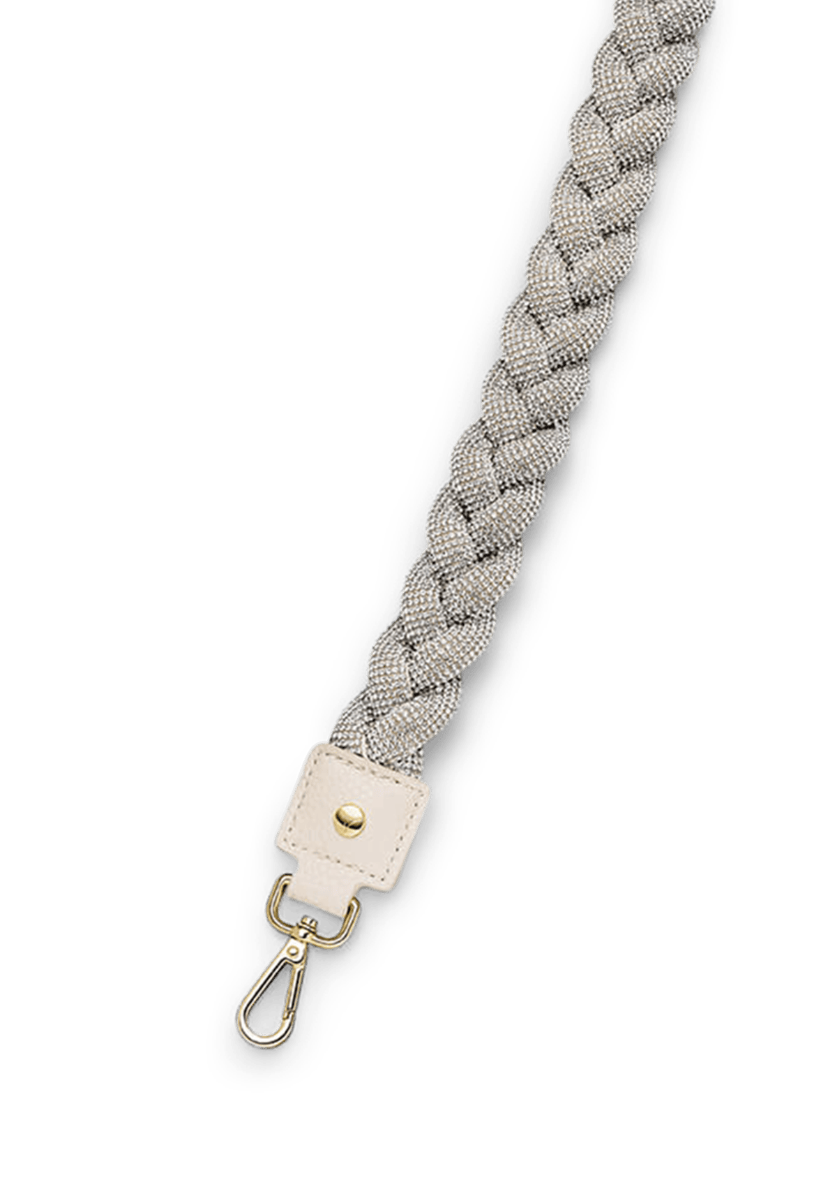 Braided Glitter Strap - Crema-Glitter