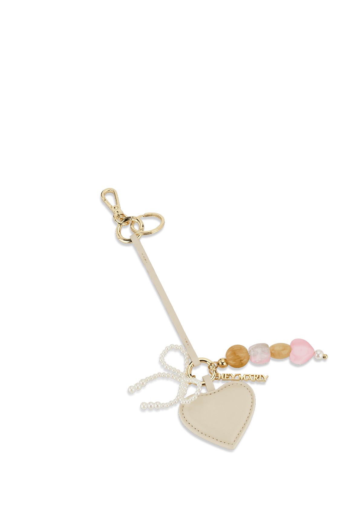 Heart & Pearls Charm - Crema