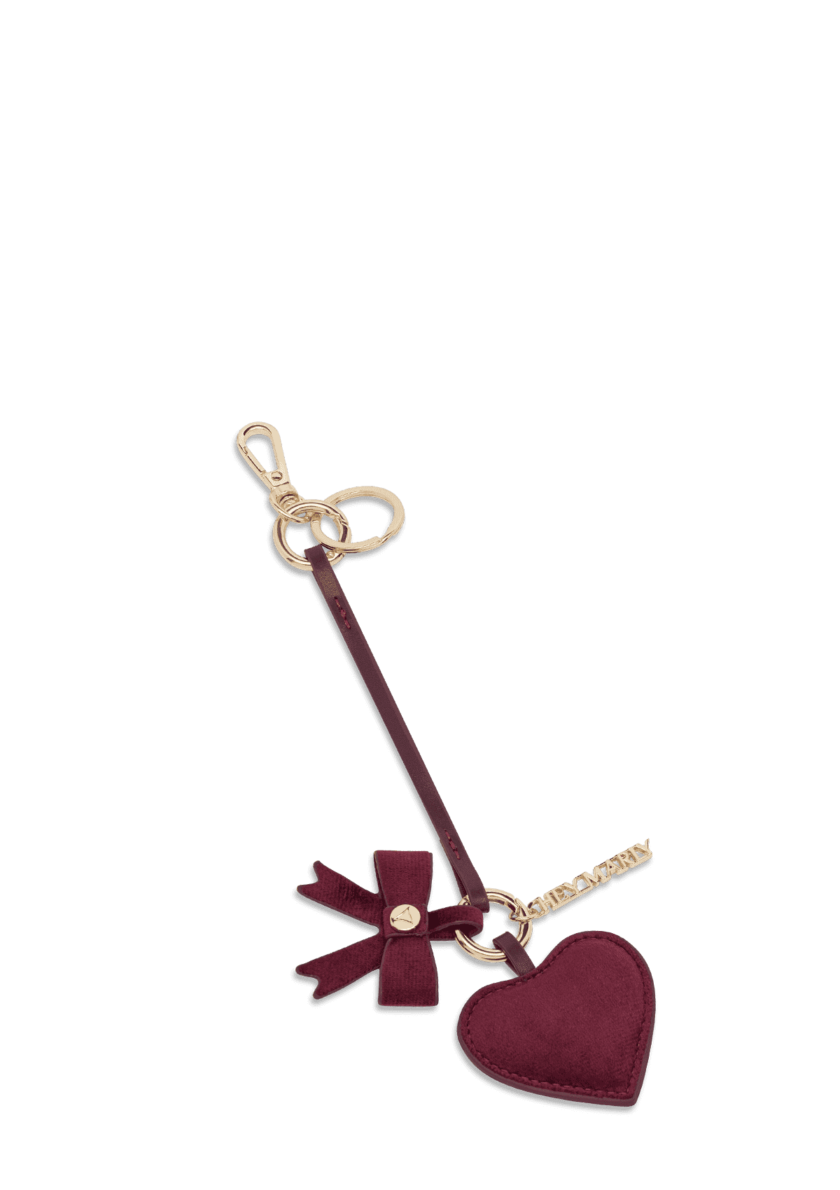 Heart & Bow Charm - Berry`