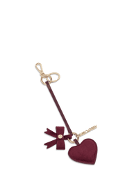 Heart & Bow Charm - Berry`