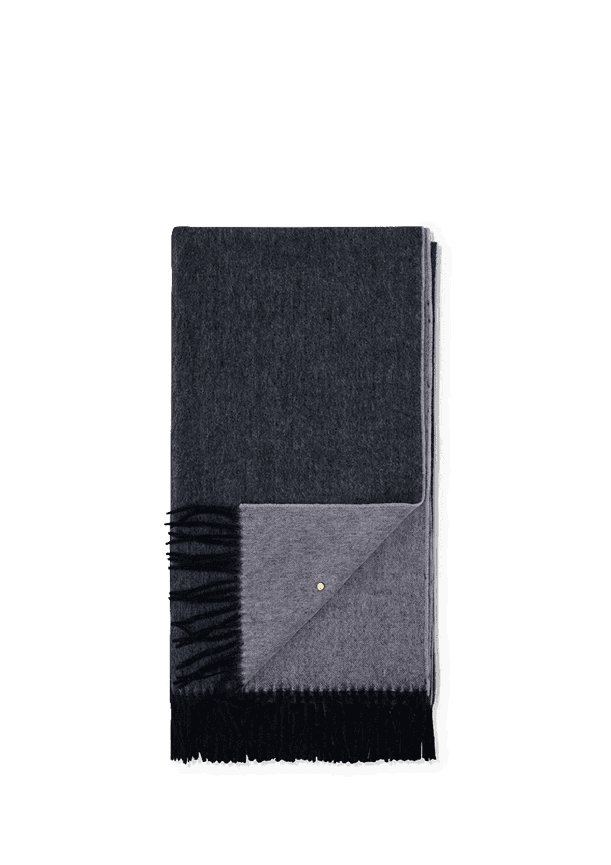 Frontalansicht auf neutralem Hintergrund des Produktes Classic Scarf in der Farbe Black/Greige