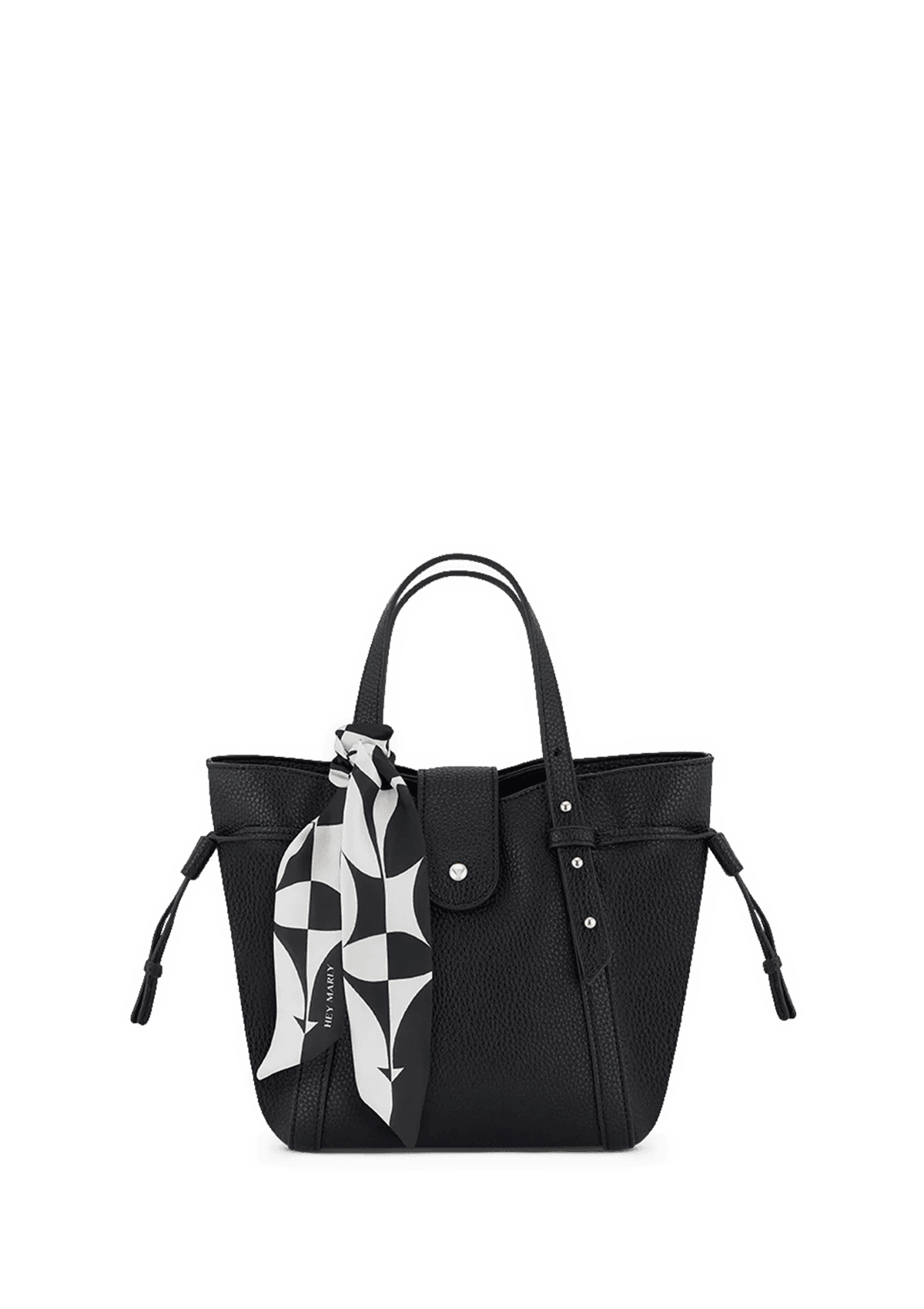 Silky Ribbon Logo Print - Black-Crema