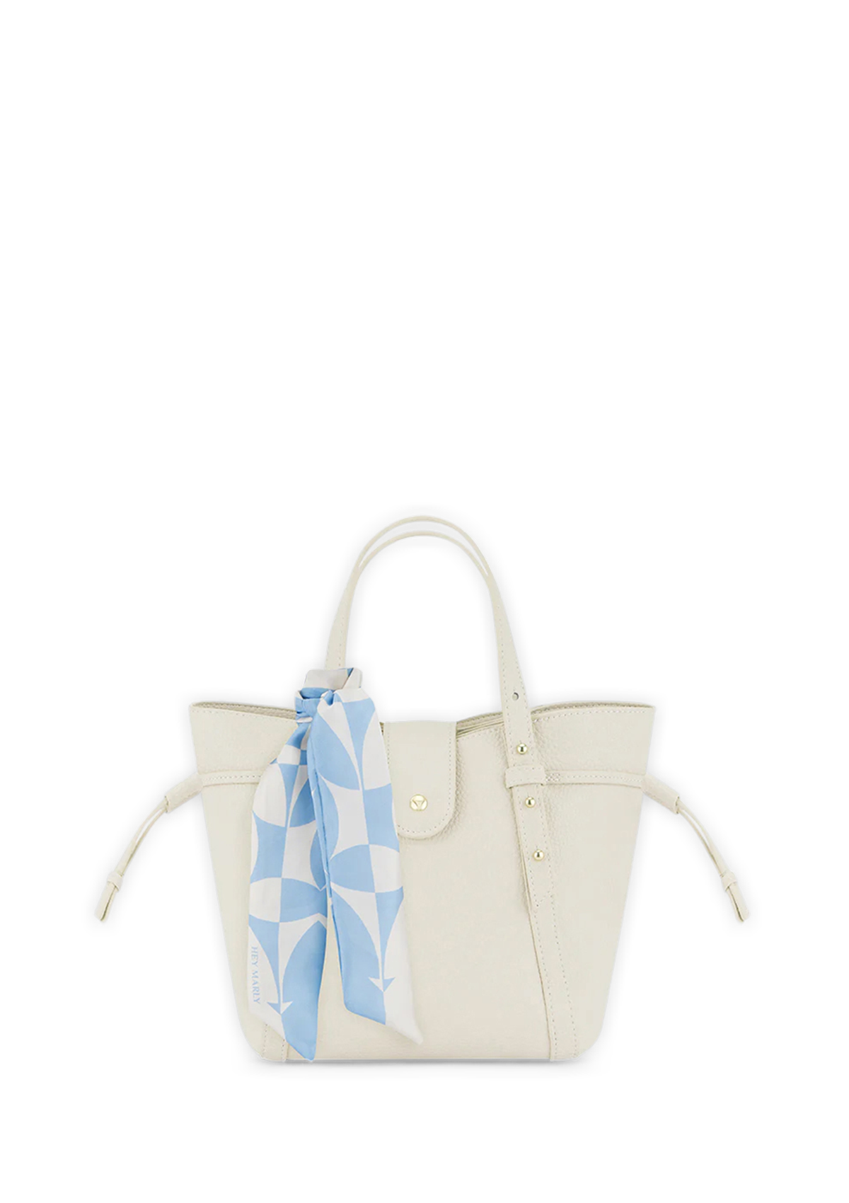 Silky Ribbon Logo Print - Blue-Crema