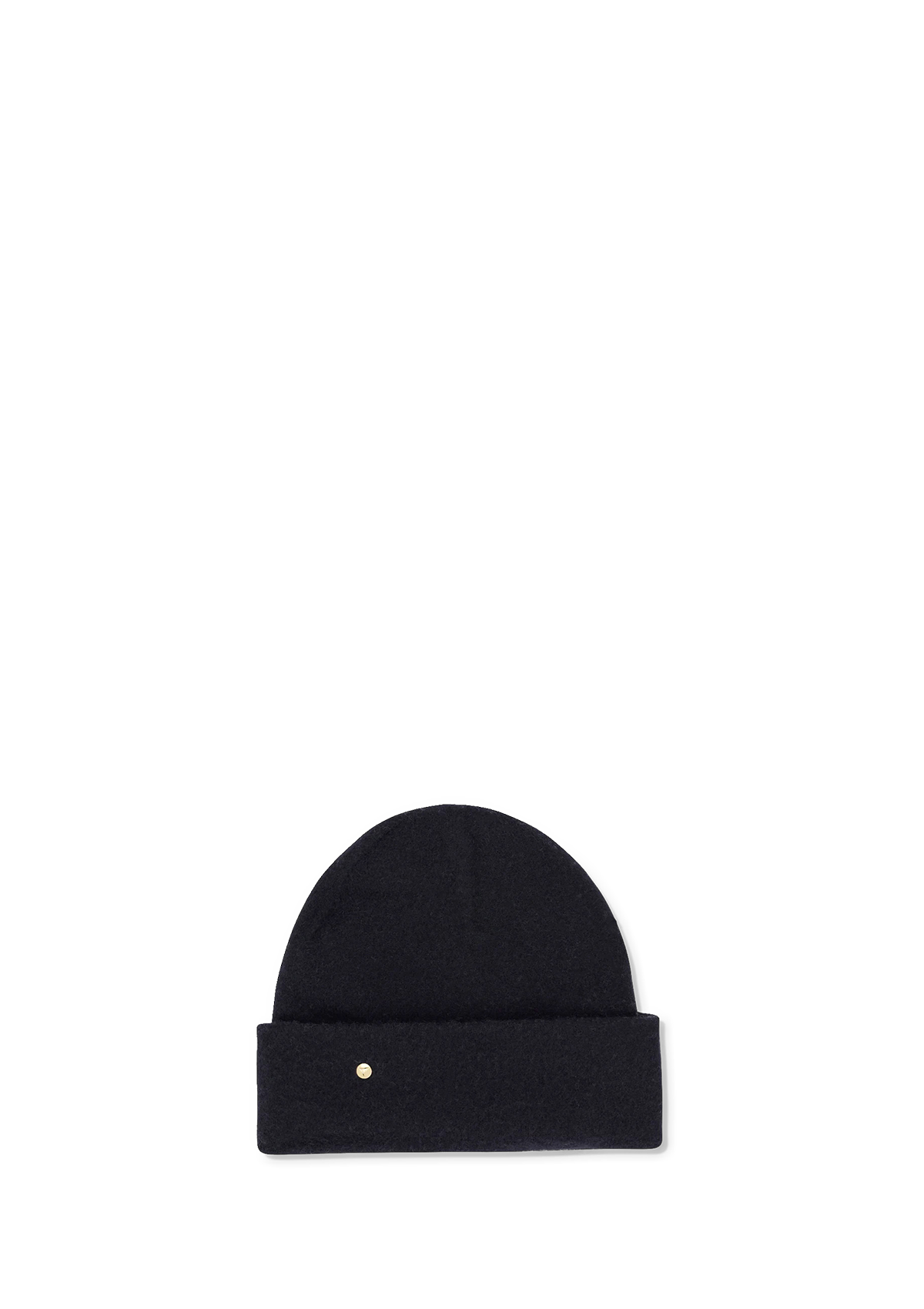 Frontalansicht auf neutralem Hintergrund des Produktes Classic Beanie in der Farbe Black/Greige