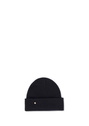 Frontalansicht auf neutralem Hintergrund des Produktes Classic Beanie in der Farbe Black/Greige