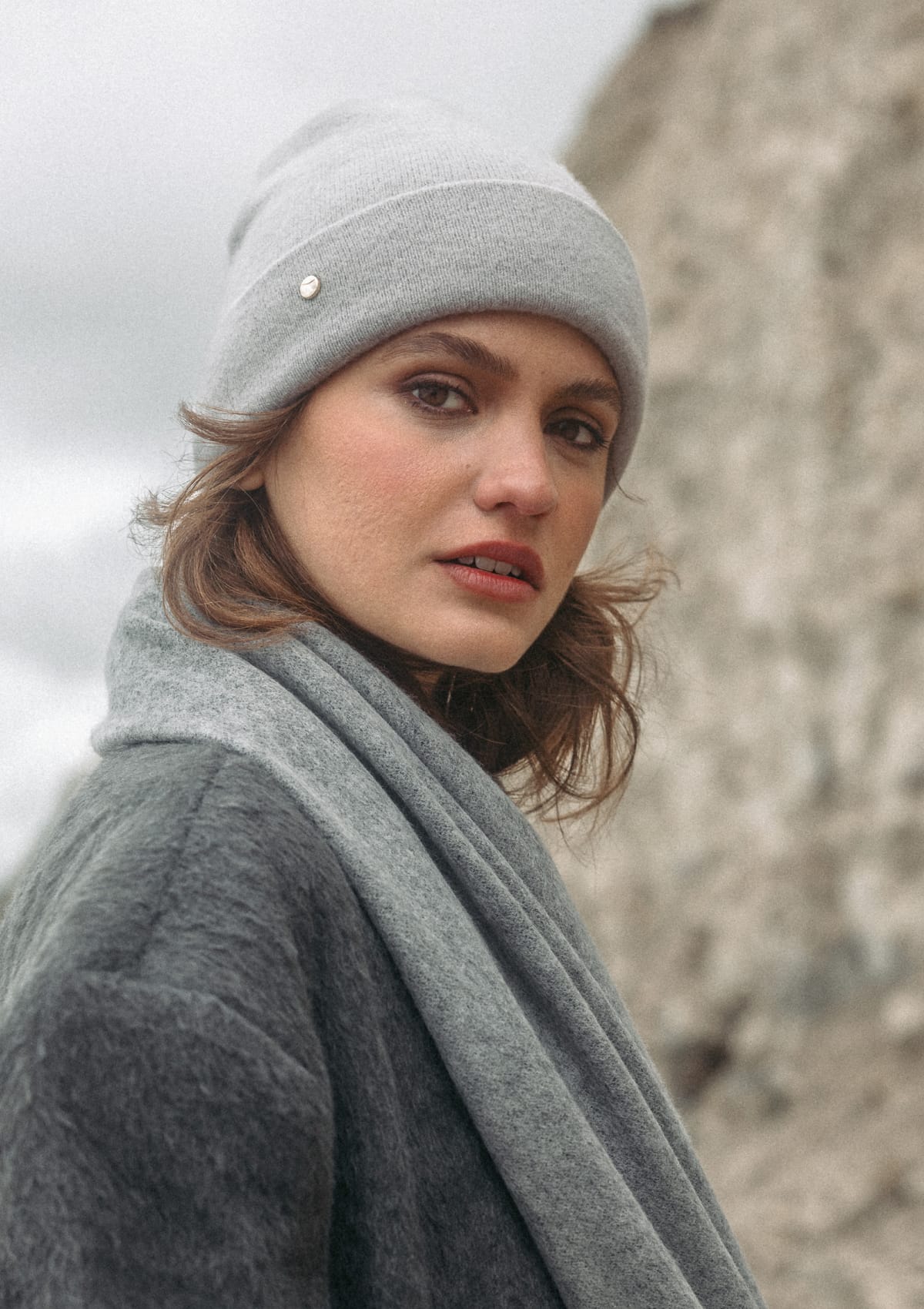 Classic Beanie - Greige-Crema