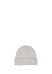 Frontalansicht auf neutralem Hintergrund des Produktes Classic Beanie in der Farbe Greige/Crema