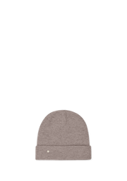 Frontalansicht auf neutralem Hintergrund des Produktes Classic Beanie in der Farbe Mocha/Sand