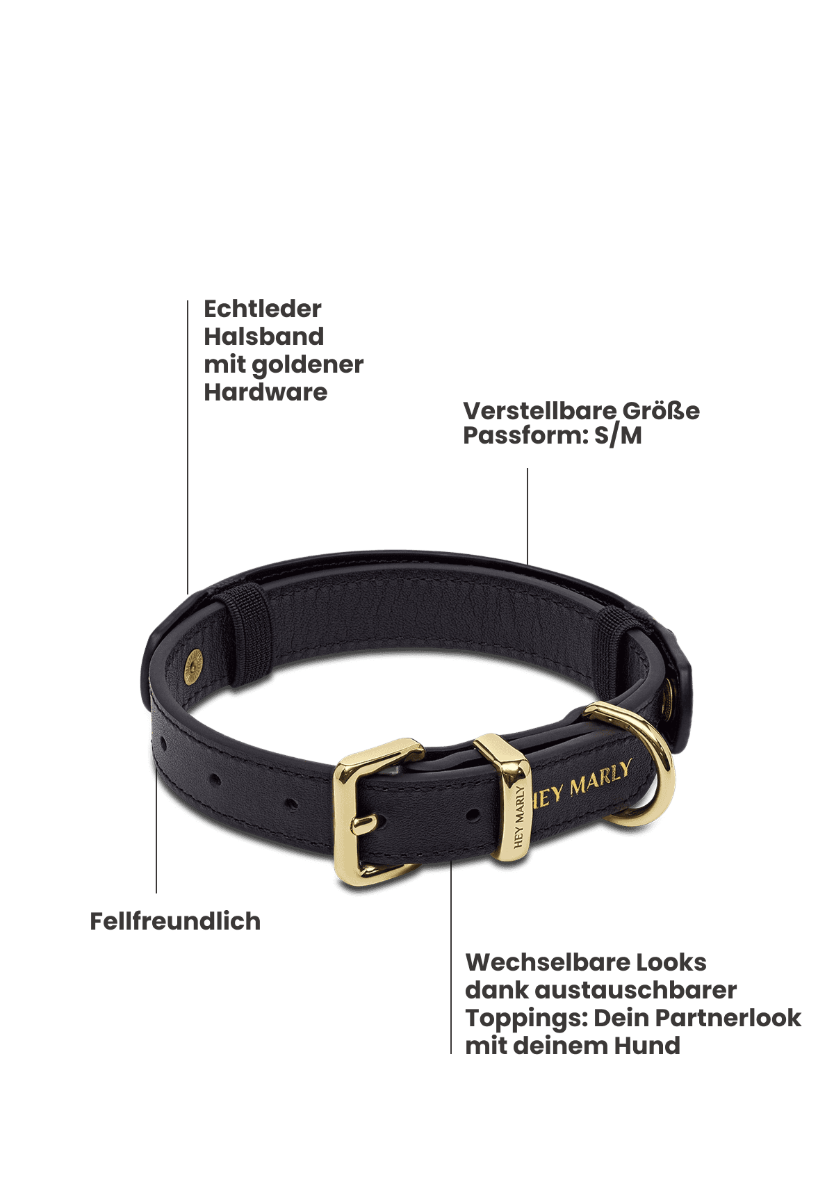 Classic Dog Collar S-M - Black